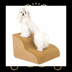 Uross犬用階段小型犬用-犬用階段ソファー用スロープ、犬がベッドに乗るための高密度フォームペットステップ階段、関節痛犬用2段キャット