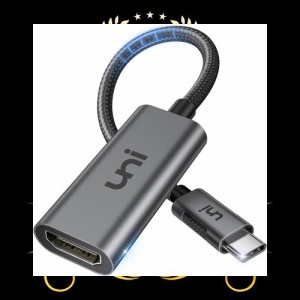 USB Type-C HDMI変換アダプタ【4K@60Hz映像出力】 uniAccessories タイプC端子 HDMI変換アダプター Thunderbolt 4/3 iPhone 15 Pro/Max、