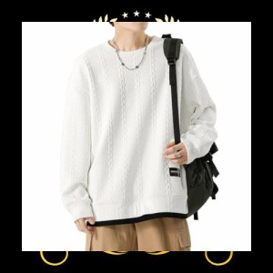 [ROOKMZU] トレーナー メンズ 冬服 秋服 メンズ 長袖tシャツ 大きいサイズ レイヤード 無地 シンプル おしゃれ 服 メンズ トップス ゆっ