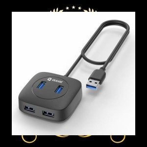 QUUGE USBハブ USB3.0 4ポートハブ 正方形設計 5Gbps高速転送 USB-Aポート USB増設 4口 上と側面両方させる 4IN1 USB ハブ バスパワー 小