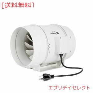 Hon＆Guan ダクトファン 200mm 強力 省エネ 静音 ダクト用換気扇 塗装ブース用 家焼肉 中間取付 丸形タイプ 産業用換気扇 (HF-200P)