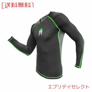 ラッシュガード シャツ 水着 正規品 Meister メンズ レディース ユニセックス 多用途 MMA BJJ スキューバダイビング サーフィン - ブラッ