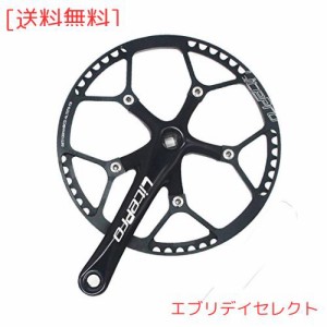 JNP 53T 航空アルミニウム超軽量折りたたみ自転車クランクセットクランク長:170mm (ブラック, 53T)