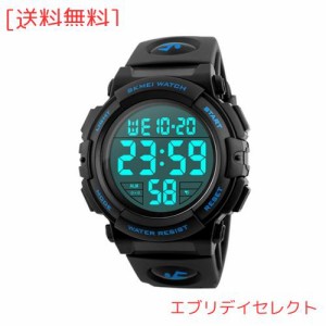 Timever（タイムエバー）デジタル腕時計 メンズ 防水腕時計 led watch スポーツウォッチ アラーム ストップウォッチ機能付き 防水時計 文