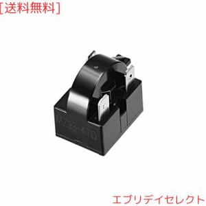 uxcell スターターリレー 冷蔵庫スターターリレー 4.7 Ohm 3 ピン ブラック