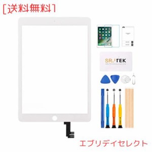 SRJTEK For iPad Air 2 2nd Gen 9.7” 2014 A1566 A1567タッチスクリーン デジタイザー 前面ガラスパネル 交換キット（液晶パネルなし、