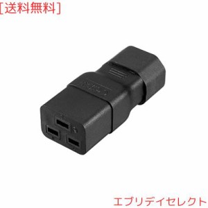 uxcell AC電源アダプター ABSシェル製 ブラック AC125V 15A/AC250V 10A IEC320 オス C14 ―メス C19電源ソケットアダプター