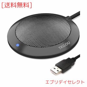 TKGOU 会議用 USB マイク、LED インジケーター付きコンピューターデスクトップマイク、プラグアンドプレイ全指向性コンデンサー PC ラッ