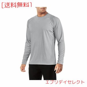 [TACVASEN] ラッシュガード メンズ 長袖 シャツ スポーツウェア 無地 ジョギング 四季 伸縮性 Tシャツ 吸汗速乾 クルーネック 紫外線防止