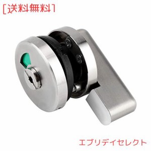 表示錠 サムターン錠 トイレ錠 ステンレス製 バックセット ドア/トイレ/洗面/お手洗い 鍵トイレ カギ不要 組み立て簡単 シルバー (＃2)