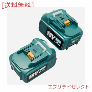 Gakkiti マキタ 18v 互換 BL1860B バッテリー 6.0ah USB充電ポート付き 2個セットマキタ18v互換バッテリー LED残量表示付き 電動工具用バ