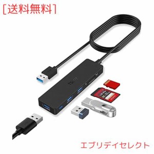 TSUPY USB ハブ 3.0 USB ハブ SD Micro SD 5ポート 120cm バスパワー 軽量 コンパクト MacBook/Windows / PS4 等 ノートPC 他対応テレワ