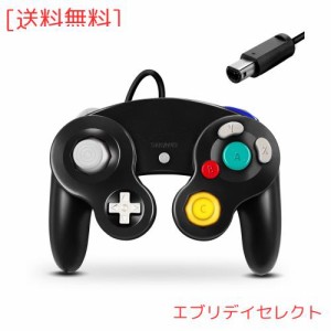 FIOTOK ゲームキューブコントローラー クラシック 有線コントローラー Wii Nintendo Gamecube用 (ブラック)