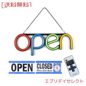 OPEN看板 LED OPEN SIGN オープン クローズ OPEN＆CLOSED時間付き 点滅設定可 カフェ 喫茶店 レストラン バー 居酒屋 インテリアショップ