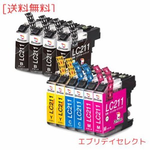 (Brother)用 互換インクカートリッジ ブラザー LC211 LC211BK LC211-4PK B-LC211 4色セット 合計10本入り 容量/説明書付/残量表示 DCP-J5