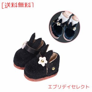 rakulifey オビツ11靴 ＯＢ11サイズ オビツドール用シューズ 可愛 3色 (ブラック)