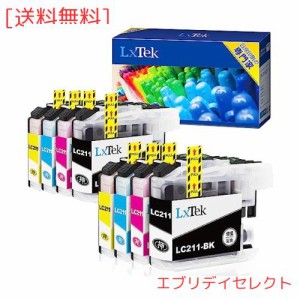 LxTek LC211 互換インクカートリッジ ブラザー(Brother)用 LC211 インク 4色セット*2(合計8本) 大容量/説明書付/残量表示/個包装 対応機