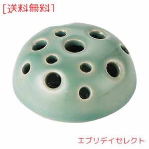 HIGHAWK針のない剣山 フラワーアレンジメント お花 花器 華道 生け花 丸剣山 穴タイプ セラミック デスク 装飾 活け花(青色)