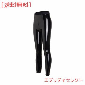 LEOHEX 超平滑エナメル素材強光沢ハイウエストストレッチ クロップドパンツ レースクイーン コスプレ衣装 (XL)