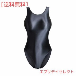 MJINM レディース超光沢フルバック競泳水着レオタード.伸縮性 極薄素材.激密着.目立つレースクイーン キャンペーンガール パーティー 大