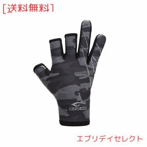 フィッシンググローブ 釣り用手袋 3本カット 秋冬用 (W306-CAMO, M)