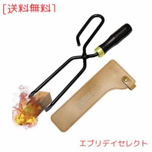 CARBABY 薪ばさみ ファイヤープレーストング 炭ばさみ BBQカーボントング バーベキュー用 暖炉器具 キャンプ道具 小型 女性 収納カバー付