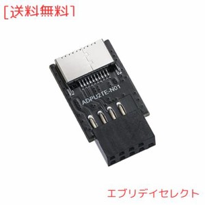 MZHOU USB 2.0 フロントパネルヘッダー USB 9ピン - USB 2.0 Type-E 内部アダプター