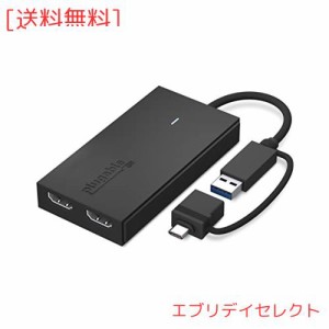 Plugable USB Type-C デュアル USB グラフィック変換アダプター、USB-C HDMI 用 Mac Windows 対応、最大解像度 1080p@60Hz の外部HDMIモ