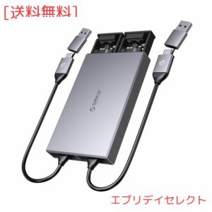 ORICO M.2 SSD 外付けケース NVME ケース*2 SSD ケース アルミニウム製 USB3.2 Gen2 10Gbps Type-C SSD拡張 ケース PCIe M-Key、B＆M Key