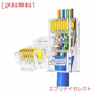 rj45 コネクタ 貫通 CAT6 UTP 保護カバー付 簡単成端 (30個入) 【AMPCOM 】lanコネクタ 貫通型 RJ45 モジュラープラグ 8P8C LAN コネクタ