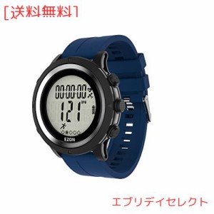 ランニングウォッチ ＧＰＳ 光式心拍計 腕時計 デジタル ウォッチ 防水 軽量 歩数計 EZONT909 (ブルー)
