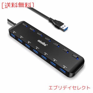 atolla USB ハブ 7ポート USB3.0ハブ 100cmケーブル 個別スイッチ USB hub ウルトラスリム USB拡張 5Gbps超高速転送 Windows/Linux/Mac O