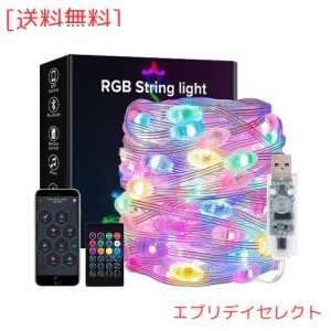 BTF-LIGHTING イルミネーションライト 10M 66LEDs 飴ボール型 フェアリーライト 虹の色 WS2812BIC USB式 DC5V クリスマス飾り IP65防水 