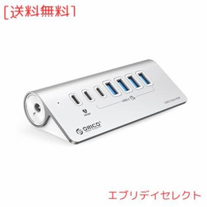 ORICO USB ハブ USB3.0 7ポート 60WPD充電 10Gbps高速転送 24V/3A ACアダプタ付き セルフパワー/バスパワー両対応 100cmケーブル USB-C/U