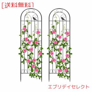 Rxakudedo 2PCS アイアンフェンス 園芸 フェンス ハイタイプ 高さ180cm ローズフェンス 蔓性植物用支柱 フェンス…