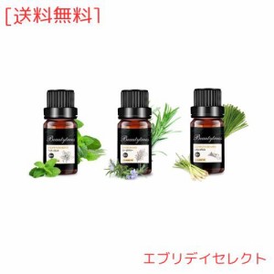 Beautytrees アロマオイル セット 10mlx3本 ハーブ系 エッセンシャルオイル 精油 天然素材 自然な香り ペパーミント/レモングラス/ローズ