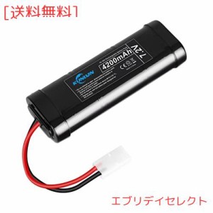 ラジコン バッテリー7.2v NiMHニッケル水素バッテリー 4200mAh KUNLUN ラジコン rc タミヤ バッテリー多種類のRCカー用 タミヤ互換コネク