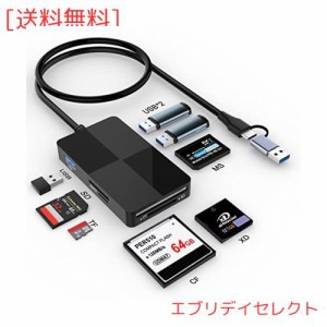 USB C USB 3.0 マルチカードリーダーハブ、8 in 2 XD SD CF MS TF MicroSDカードアダプター+ USBハブ×3、XDピクチャーカードリーダー 5G