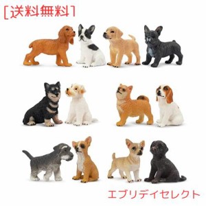 TOYMANY 12PCS犬フィギュアセット ミニ動物フィギュア 犬モデル リアルな動物模型 リアルな動物模型 ミニモデル 人気動物 おもちゃ 玩具 