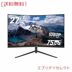 AESNO モニター 27インチ曲面モニター 75Hz 曲面/湾曲/カーブ型モニター 1800R/VAパネル/フルHD/100%sRGB/広視野角/ブルーライト軽減 オ