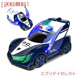 車 おもちゃ パトカー ポリスカー 変形 自動変身 子供 おもちゃ 警察車両 パトロールカー 音が鳴る ライト付き 障害物回避 360度回転 男