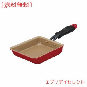 エバークック 卵焼き 13×18？ オール熱源対応(IH対応) 【500日保証】 こげつきにくいフライパン PFOA フリー レッド ドウシシャ