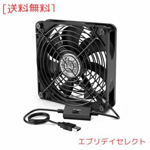 ELUTENG USBファン 14cm 静音 USB扇風機 強力 冷却ファン 3段階風量調節 PCファン 5V 冷却クーラー 薄型 送風機 長寿命 140mm 車中泊 換