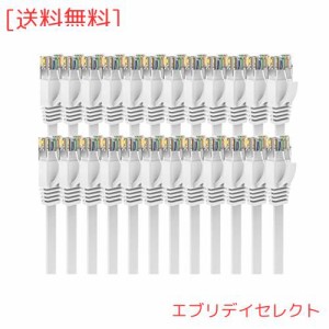 LANケーブル 有線ケーブル 24本セット ランケーブル CAT6準拠 フラットケーブル lanケーブル RJ45コネクタ サーバー 業務用(0.5m 24本 ホ