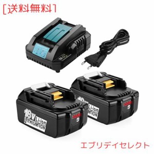 Ehomtikk マキタ 互換 バッテリー BL1860B 18V 6.5Ah LEDデジタル残量表示 DC18RC充電器 マキタ 14.4v-18v バッテリー充電用 マキタ 18v 