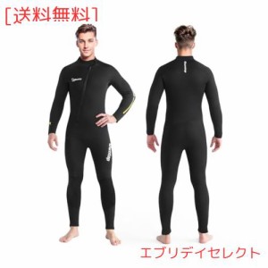 Owntop メンズ ウェットスーツ 5mmネオプレン フルスーツ - ストレッチ UVカット ダイビング スーツ フロントジッパー 保温 ワンピース 