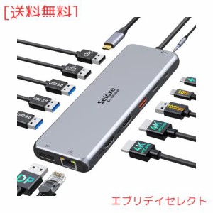 ドッキングステーション type c USB C ドッキングステーション hdmi 2つ 長持ちアルミ製 usbハブtype c【13 in 1】 3画面モード トリプル