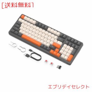 ZIYOU LANG K8 ゲーミングキーボード ワイヤレス メカニカルキーボード 100キー 赤軸/青軸 テンキー ホットスワップ対応 ガスケットマウ