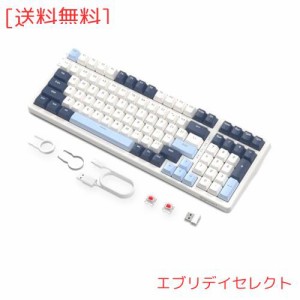 ZIYOU LANG K8 ゲーミングキーボード ワイヤレス メカニカルキーボード 100キー 赤軸/青軸 テンキー ホットスワップ対応 ガスケットマウ