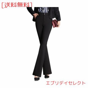 [xppe] スーツパンツ レディース フレアパンツ スキニー カジュアル ストレッチ ハイウエスト フォーマル 美脚 無地 ロング きれいめ 薄